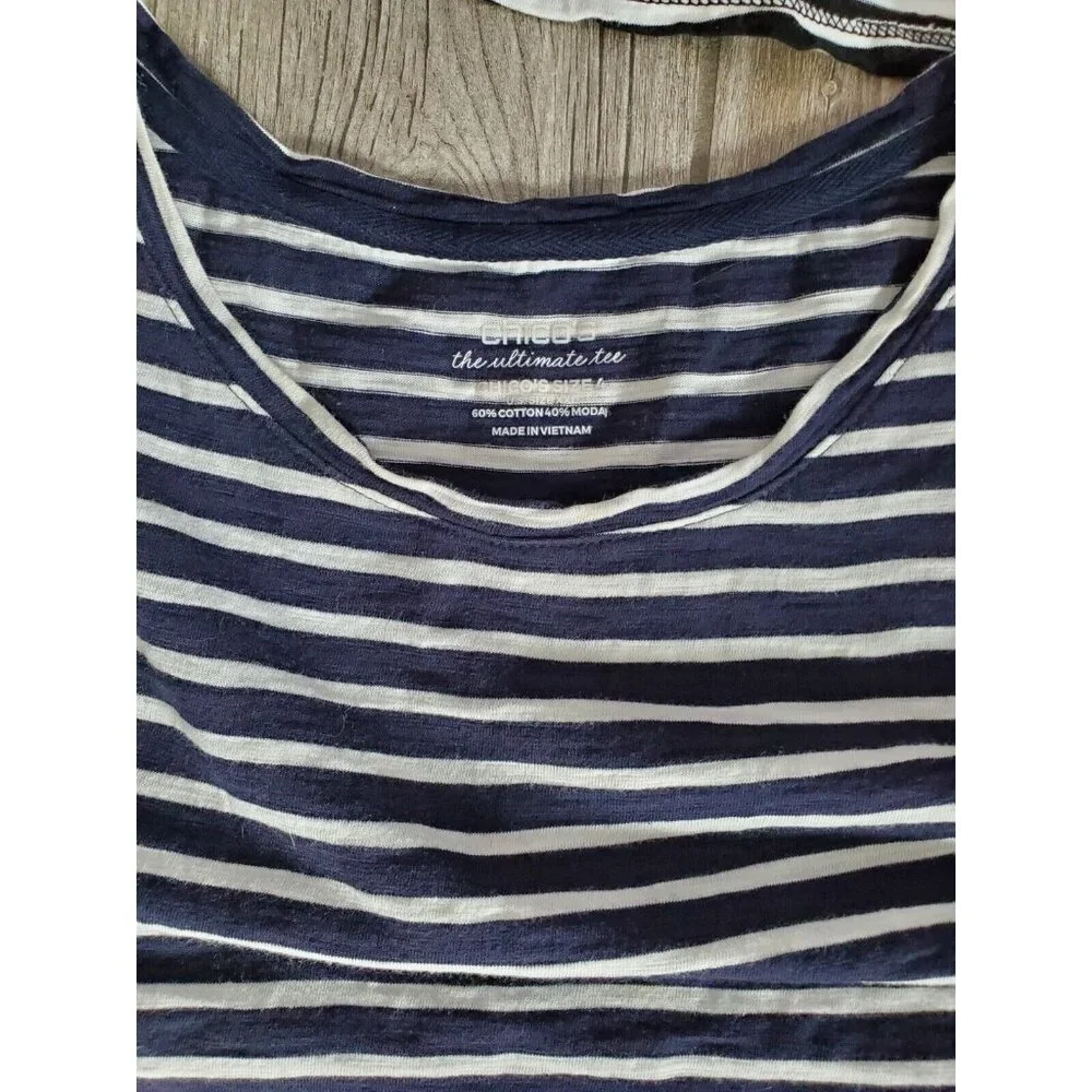 Chico Size 4 Striped Cotton/Modal Blend Tshirt/ Tank Top Bundle - Picture 3 of 3
